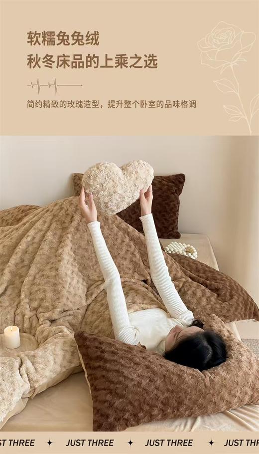 紫色浪漫｜渐变色加厚兔毛绒四件套送手提袋送抱枕冬天珊瑚牛奶绒 商品图4