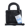 【95新】DIOR迪奥LADY DIOR系列M0505SLOI_M989 So black迷你三格磨砂黑戴妃包手提单肩包女士现售价：21500！081124NJ16 商品缩略图0