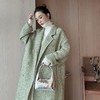 PIANAI冷小姐# 圈圈绒绿色羊驼毛长款六粒扣大衣 商品缩略图2