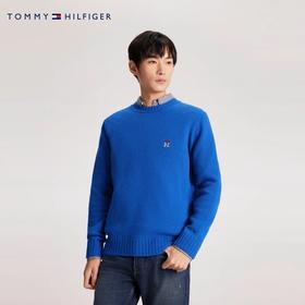 【海信嘉年华】Tommy男装羊毛混纺休闲通勤刺绣宽松圆领打底针织衫毛衣MW0MW32021