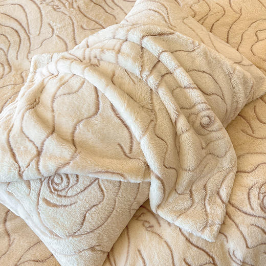 兔毛绒四件套冬天珊瑚绒，加厚牛奶绒被套法兰绒床单CJYJ-066 商品图3