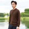 【云雅衫】圣得西男装含桑蚕丝+绵羊毛高弹翻领针织衫2452047317 商品缩略图2
