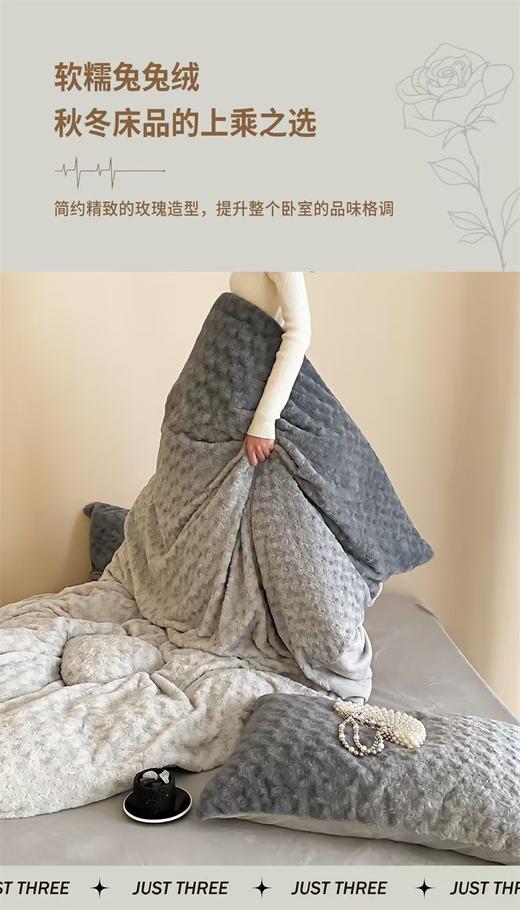 紫色浪漫｜渐变色加厚兔毛绒四件套送手提袋送抱枕冬天珊瑚牛奶绒 商品图5