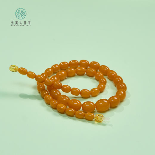 玉美人菲菲HZ蜜蜡圆珠约13-14mm手串/多样性发一 商品图0