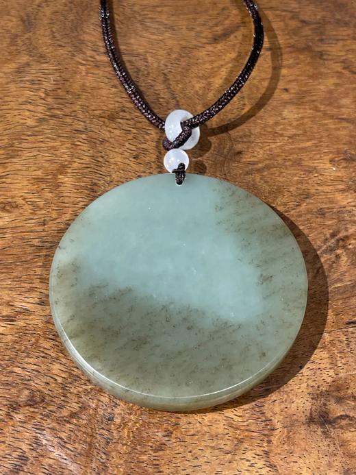 褐沁青白玉雕观音圆吊坠牌，顺丰包邮 商品图7