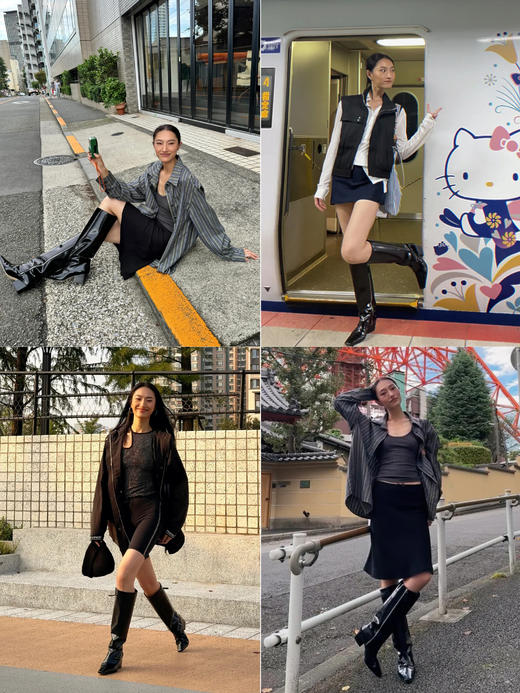 HIDEMI 【董生活同款】经典方尖头系列切尔西厚底方跟长靴马靴 商品图7