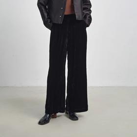 凯喜雅 新中式不挑身材的丝绒直筒裤