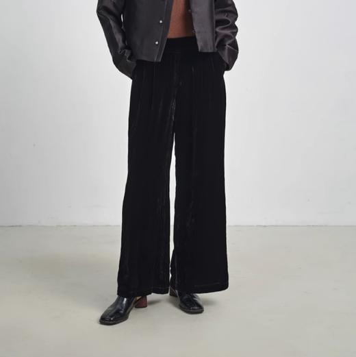 凯喜雅 新中式不挑身材的丝绒直筒裤 商品图0