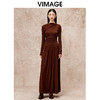 VIMAGE纬漫纪修身显瘦舒适休闲长裙连衣裙冬季新款V2207833 商品缩略图0