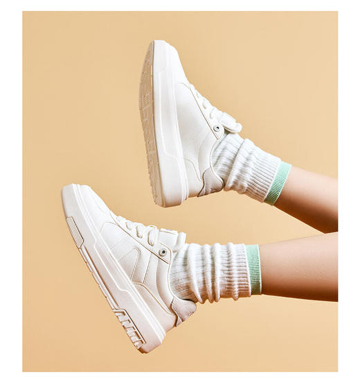 安踏A道丨板鞋女鞋2024冬季新款厚底小白鞋百搭休闲运动鞋女122448023 商品图5