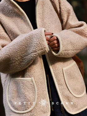 忘忧岛 意大利进口羊羔毛立领休闲外套