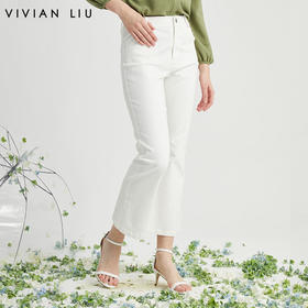 VIVIAN LIU薇薇安刘R2425005春女装新款时尚斜插兜显瘦微喇长裤