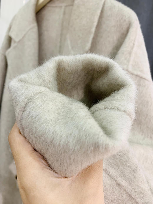 【百图lulu定制】【简爱双面呢】【全码预售12月25日发】90澳大利亚羊毛 10羊驼毛 宽松 显瘦 气质 西装领 毛呢外套 双面呢大衣 商品图7