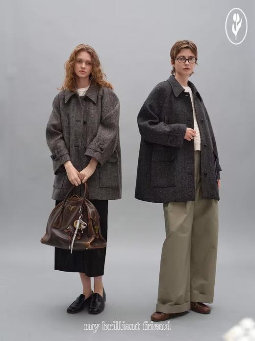 shyshystill/shy202408056/三色翻领宽松休闲加厚羊毛毛呢阔型大衣 商品图0