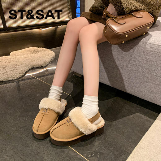 星期六舒适百搭大毛领保暖毛毛拖SSC4110F39 商品图0
