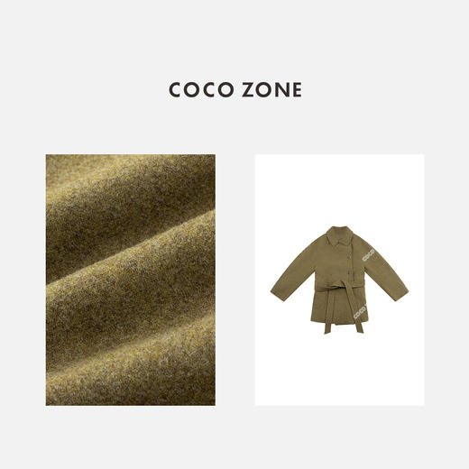 COCO ZONE 复古时尚双排扣设计感翻领呢子外套CC2C2164 商品图2