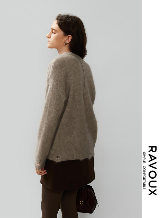 264089902下摆设计感牦牛绒混纺毛衫 商品图4