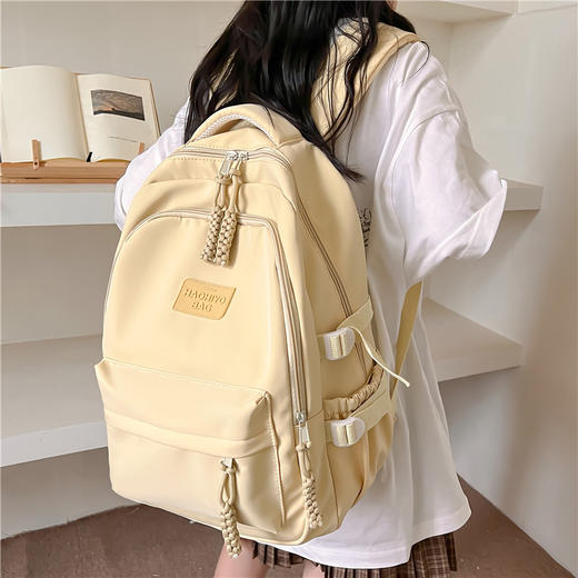 【大容量可装电脑，高级感十足！】桑稚同款书包 可装电脑 女大学生双肩包 大容量高级感 初中高中生背包-QQ 商品图0