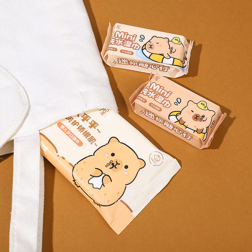 【呵护宝贝！娇嫩肌肤】婴儿手口湿巾纯水湿巾迷你版宝宝儿童家用湿纸巾卡皮巴拉清洁护理湿巾纸。ry 商品图3