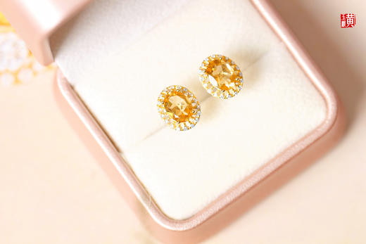 【财气满满】黄水晶耳钉 商品图4