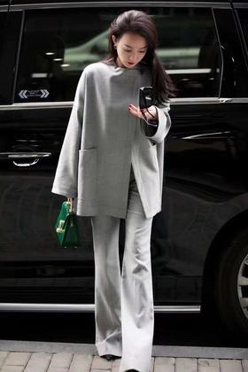 ELLA JADE 高端简约气质外套微喇裤套装 14778