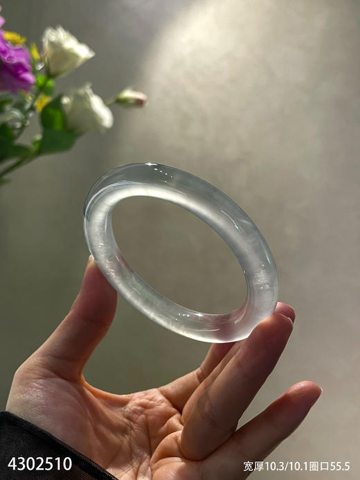 圆条玻璃种手镯【4302510】圈口55.5~具体价格微信咨询 商品图6
