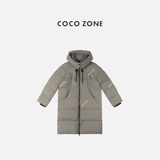 COCO ZONE 秋冬90鹅绒立领连帽长款羽绒服CC2D2772 商品图0