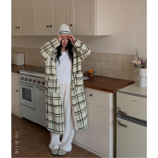 杜小宅秋冬新款睡袍女小熊环游记线条艺术家。被窝暖暖袍慵懒外套 商品图0