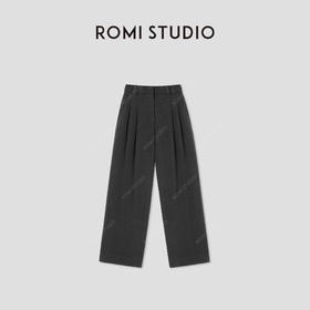 ROMI STUDIO“格雷高知”羊毛混纺加绒加厚阔腿休闲裤 RW24LXM0793