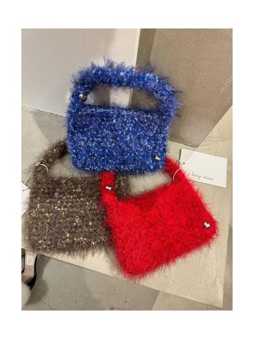 Kaiy Xiao 手工羊毛手提 可可棕/正红/蓝紫，handmade 商品图0