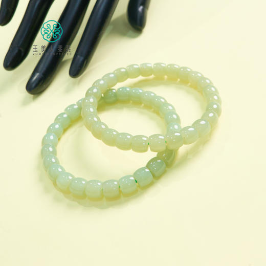 和田玉单圈桶珠手串约8*7mm 商品图0