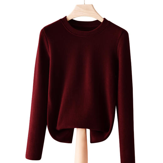 丁摩 羊绒蛋白德绒打底衫春秋新款双面一体绒加厚修身长袖内搭上衣4ZF-202088 商品图4