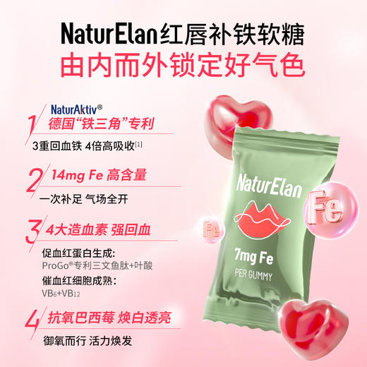 【活动3】NaturElan 呐兔自然红唇补铁软糖30粒（赠品眼罩或叶黄素布丁） 商品图1