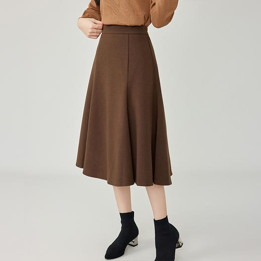 奢姿2022年秋装新款大码女装时尚半松紧腰A字裙胖妹妹半身裙9924466592 商品图1