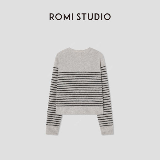 ROMI STUDIO“温暖已至”美利奴绵羊毛混纺软糯条纹毛衫RW24WSG1079 商品图1