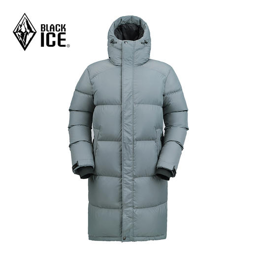 24新品黑冰冬男款连帽中长款羽绒服600蓬鹅绒保暖羽绒大衣8125 商品图2