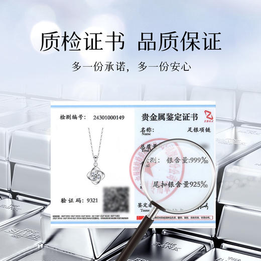 Winy999足银悦朵四叶草项链轻奢小众百搭颈链锁骨链送女友闺蜜生日礼物 商品图2