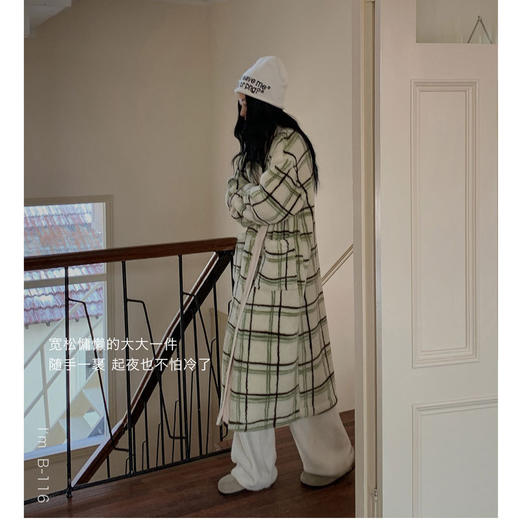 杜小宅秋冬新款睡袍女小熊环游记线条艺术家。被窝暖暖袍慵懒外套 商品图6