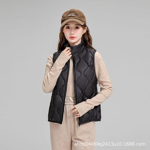 丁摩 90白鸭绒轻薄短款小马甲背心马夹羽绒服6681 商品图7
