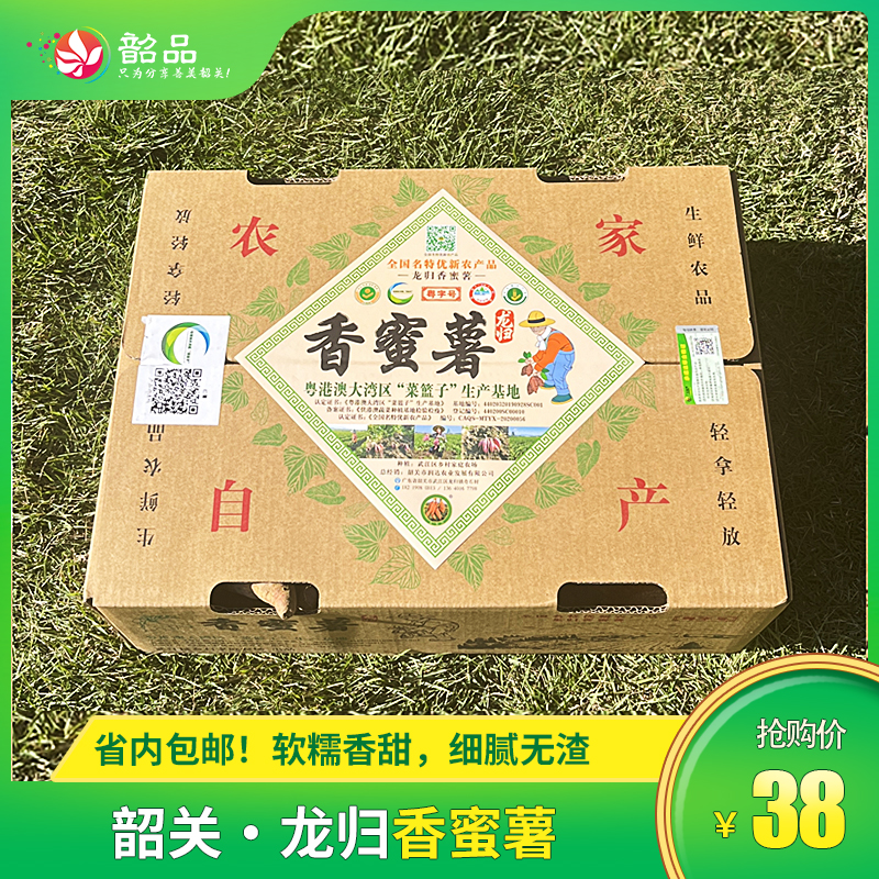 【韶关龙归香蜜薯】38元抢购5斤礼盒装，软糯香甜，细腻无渣、品尝田园间自然美味~粤港澳大湾区“菜篮子”生产基地，省内包邮到家。
