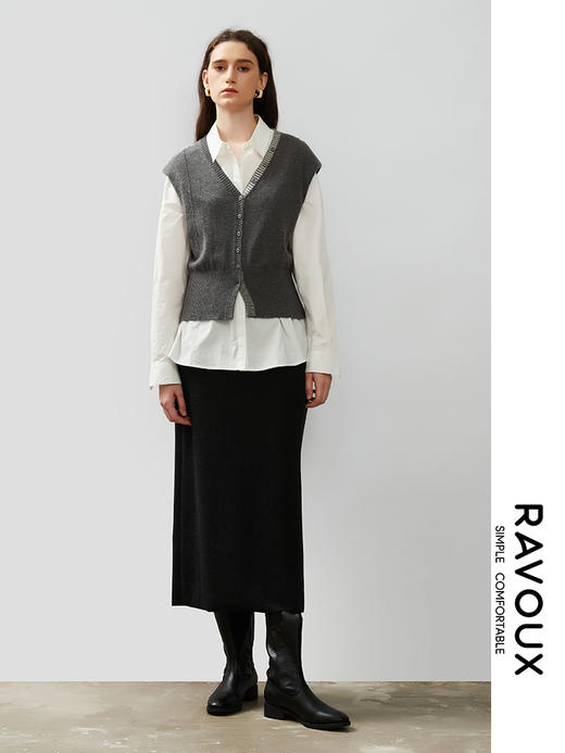 263099906V领马甲羊绒开衫 商品图2