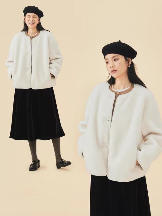 shyshystill/shy202211029/圆领绒毛感慵懒温暖短巧复古外套 商品图4