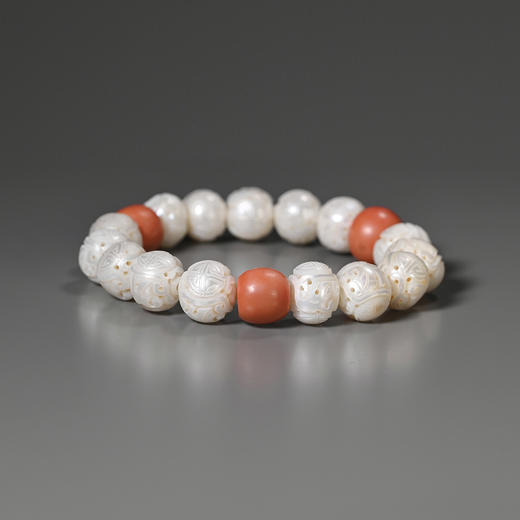 清代宫廷风团寿纹珍珠“红颜”手串 商品图4