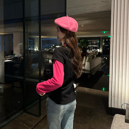 奢姿2025年秋季新款大码女装假两件拼接上衣胖妹妹减龄撞色针织衫9943163146 商品图4