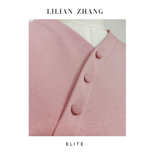 E-“定制”—「东方意蕴」中式老钱—胭脂粉Oversized茶歇连衣裙2401194 商品图1