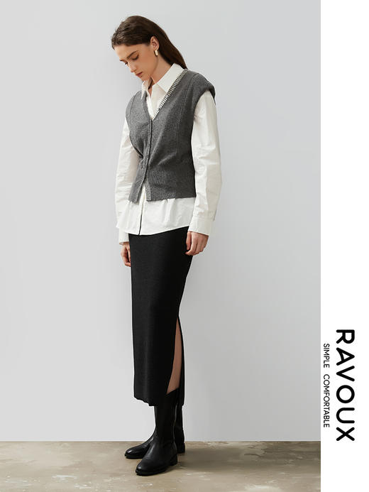 263099906V领马甲羊绒开衫 商品图3