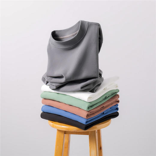岸纾 德绒发热打底衫长袖T恤2件装（多色任选）   新款男女款秋冬季加厚保暖纯色百搭秋衣 商品图4