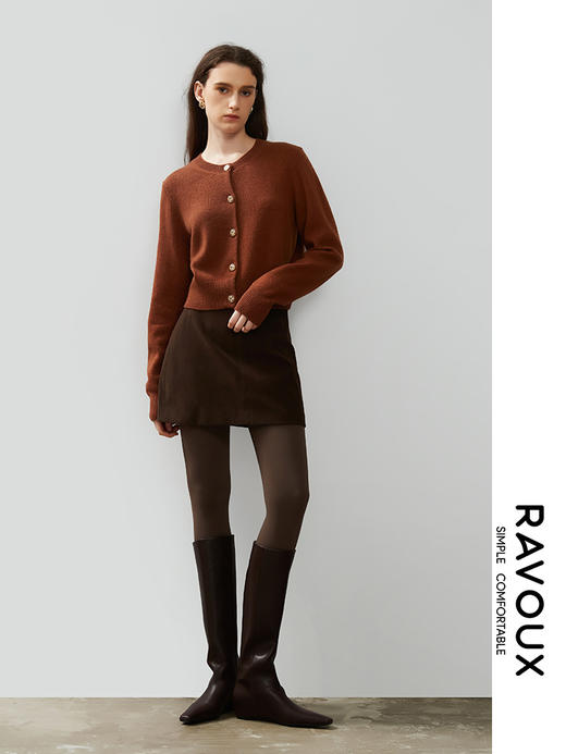 264099913花型扣短款开衫 商品图1