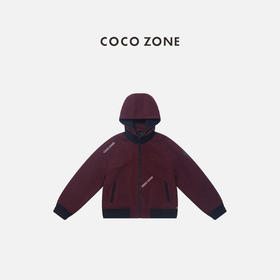 COCO ZONE 秋冬设计感撞色拼接连帽拉链外套CC2D2810