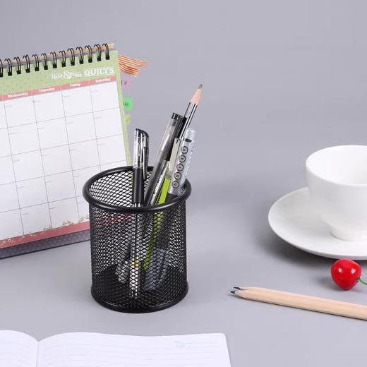 晨光笔筒收纳笔筒金属(矮圆)黑色网纹状 ABT98404 1支 商品图3